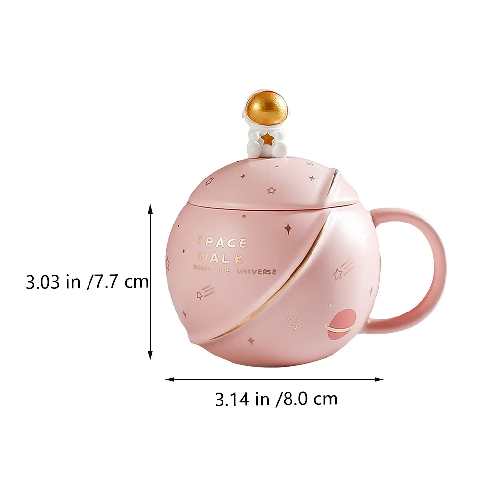 

Cup Gift Home Drinking Astronaut Planet Shape Water Dad Milk Ceramic Beverage Large Capacity Creative