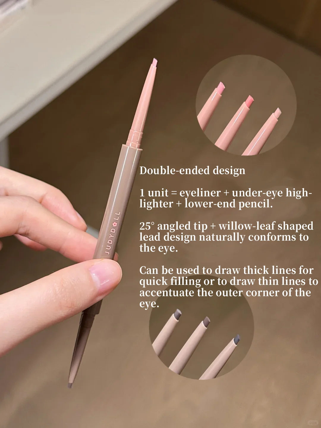 Judydoll Slim Gel Eyeliner Pencil 2-In-1 Waterproof Long-Lasting Multifunctional Oily Skin Beginner-Friendly view 2