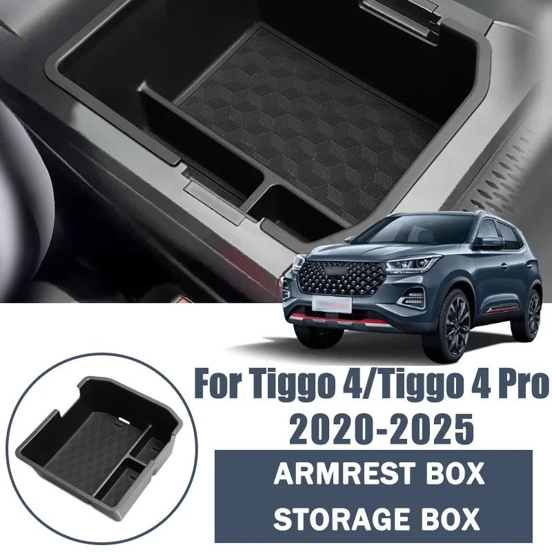 

For Tiggo 4 Pro 2020-2025 Armrest Storage Box Stowing Tidying Organizer Box Car Interior Accessories Voiture