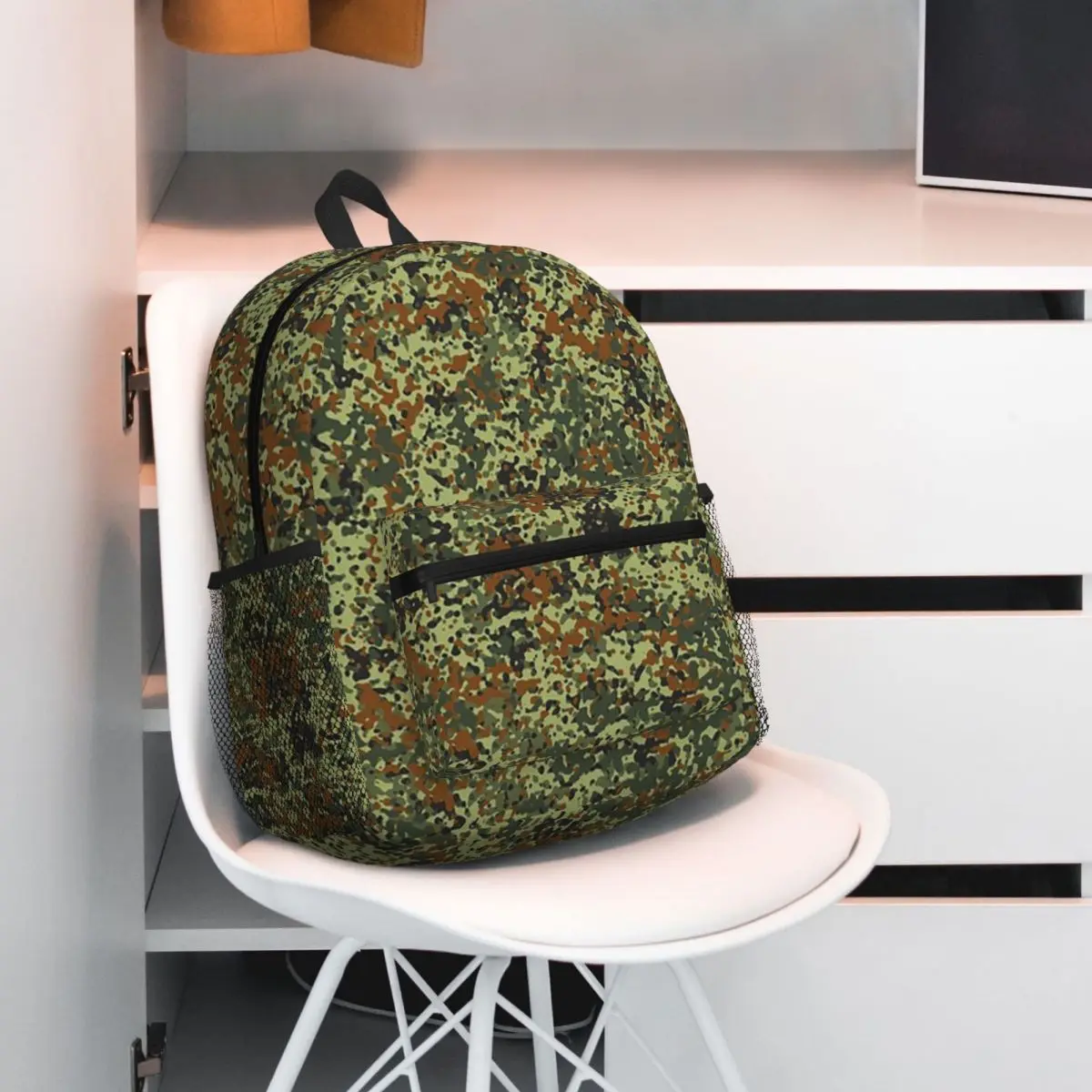Splintertarn German WW2 Camouflage Army Military Camo Backpack Daypack Large Capacity Children BookBag School Bag Shoulder Bags