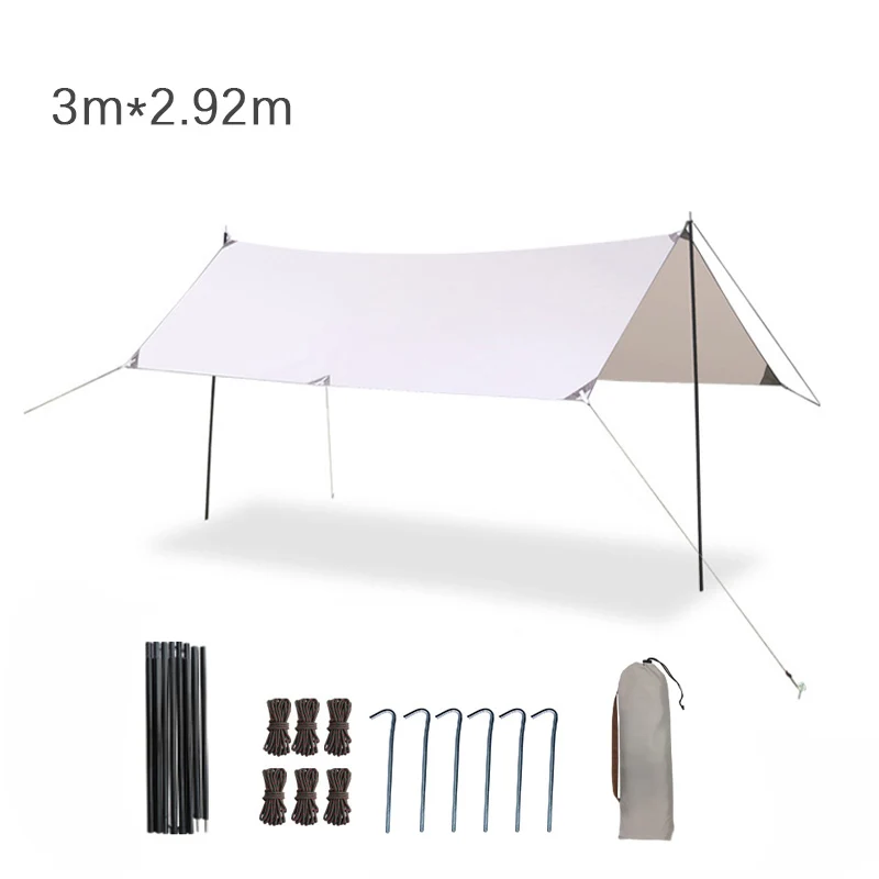300*292cm Ultralight Hammock Tarp Rain Fly Tarp for Backpacking Hiking and Camping