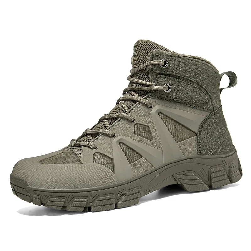 

Мужские тактические военные ботинки средней высоты, противоскользящие, дышащие, из сетки TPU, походные ботинки, уличные ботинки для пустыни, боевые ботинки до щиколотки для мужчин