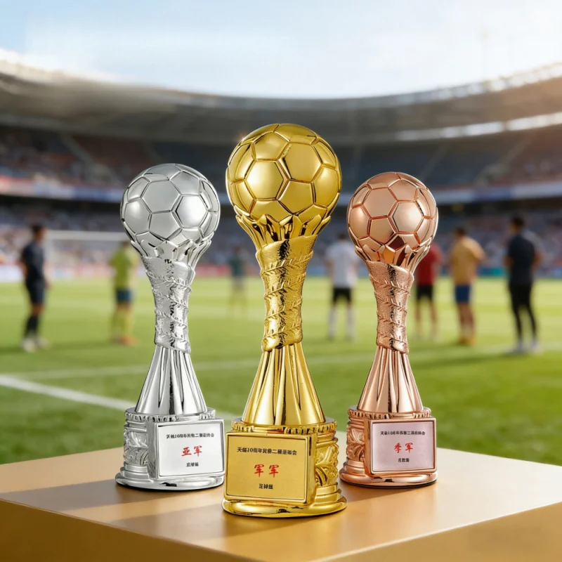 

Custom-made football match trophies, golden boots, golden balls, golden gloves, top scorer and goalkeeper souvenirs.