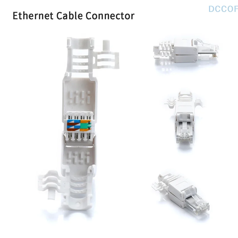 No Crimp Ethernet Cable Tool-Free Crystal Head Plug CAT6 RJ45 Connector Application Cat6 Cable Suitable for Any Ethernet Cable