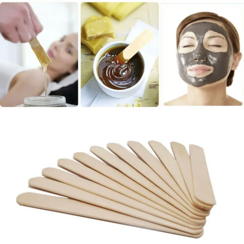 

100PCS Woman Wooden Body Hair Removal Sticks Wax Waxing Disposable Sticks Beauty Toiletry Kits Wood Tongue Depressor Spatula New