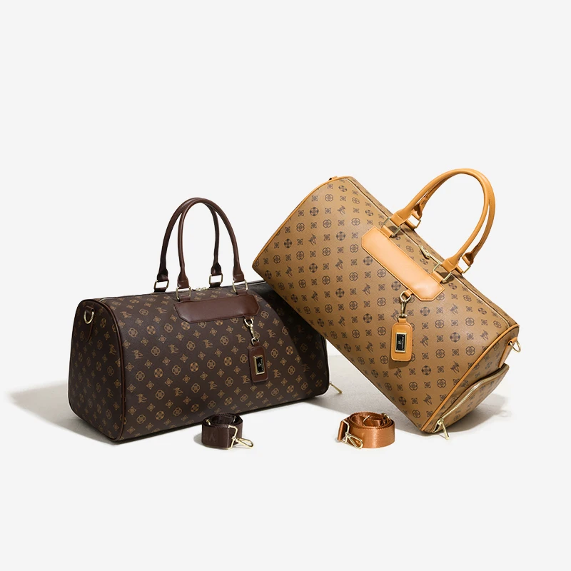 Bolsos de equipaje de cuero PU con estampado a la moda para hombre y mujer, bolsos de viaje, bolsos de lujo para mujer, bolso de mano, marca lujo