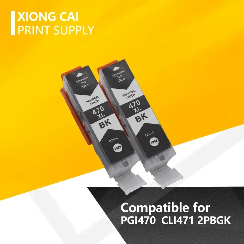 2Pcs PGI-470 PGI-470 CLI-471 PGI470 CLI471 470 471 Black Compatible Ink Cartridge for Canon PIXMA MG5740 MG6840 TS5040 TS6040 Pr