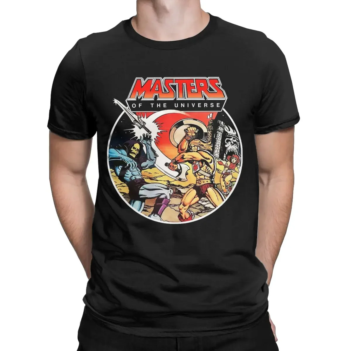 Endless Fight He Man Masters Of The Universe T-Shirts for Men 100% Cotton Tees Round Neck Short Sleeve T Shirts Original Clothes