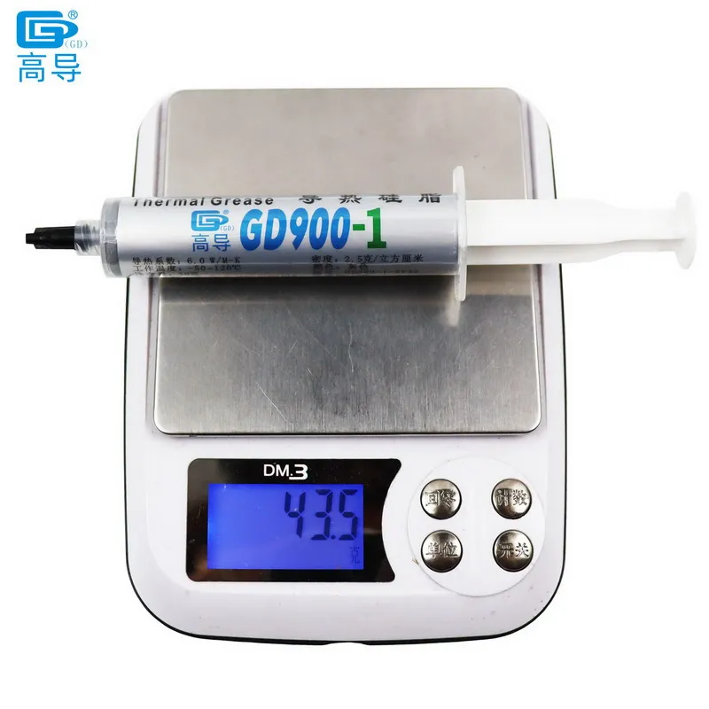 GD900-1 Thermal Conductive Grease Paste Plaster Heat Sink Compound Net Weight 1/3/7/15/30 Grams Gray for CPU  LED GPU SSY