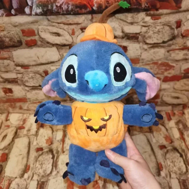 35CM Disney Lilo & Stitch bambola cartone animato angelo peluche anime zucca di Halloween cosplay farcito regalo di compleanno per bambini Kawaii