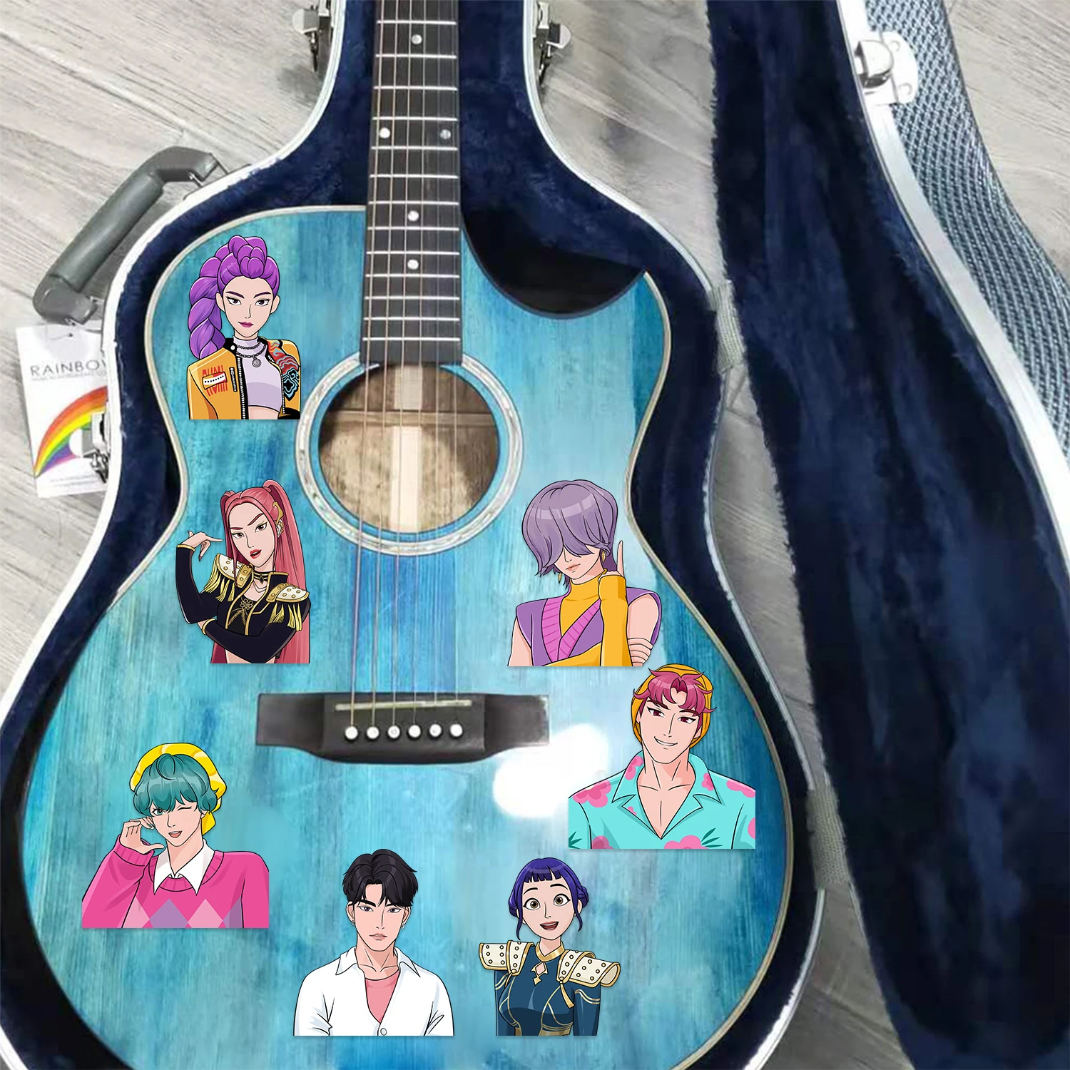 8/32 ورقة مينيسو Kawaii أنيمي Kpop شيطان هنتر ملصقات PVC الكرتون ختم الشارات مقاوم للماء DIY بها بنفسك سكرابوكينغ القرطاسية لطيف #4