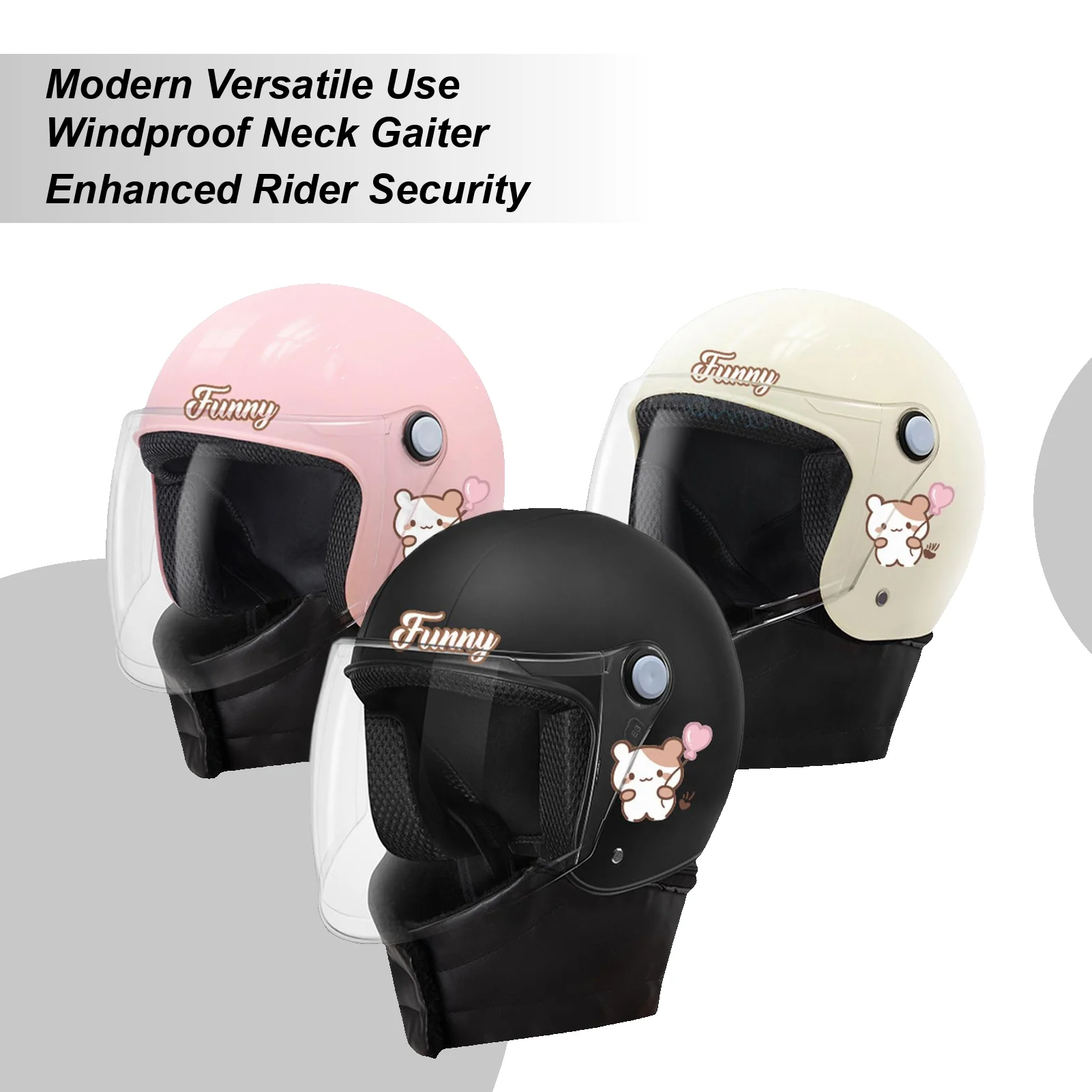 خوذة سكوتر كهربائي مقاومة للرياح وقابلة للإزالة لتدفئة الرقبة خوذة دراجة نارية كهربائية مع وشاح للرجال والنساء