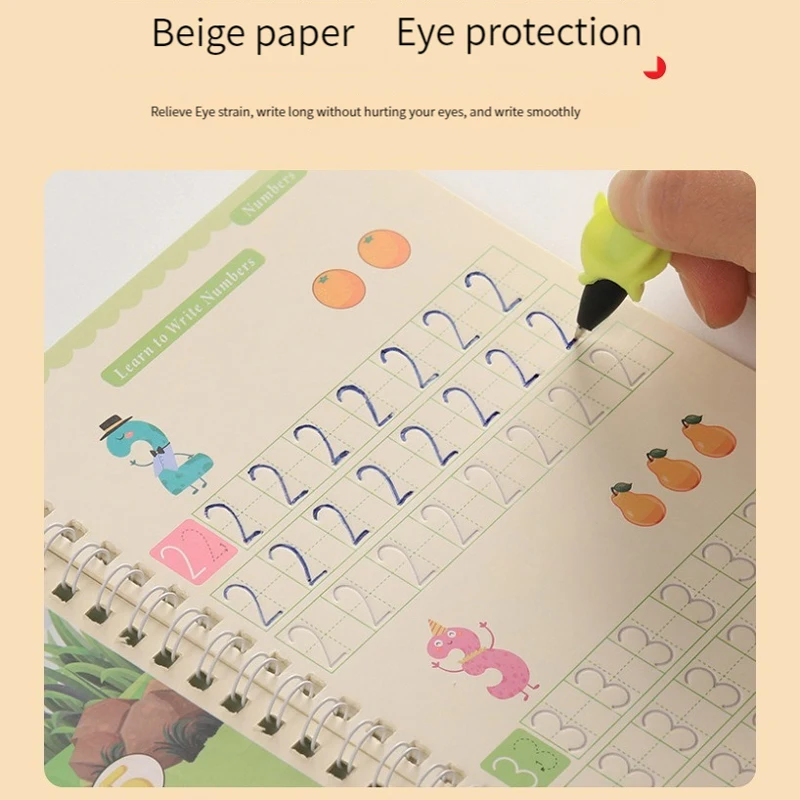 Copybooks Pen Magic Copy Book Free Wiping Writing Sticker Practice for Calligraphy Kids Learning Books Grooves Template Design