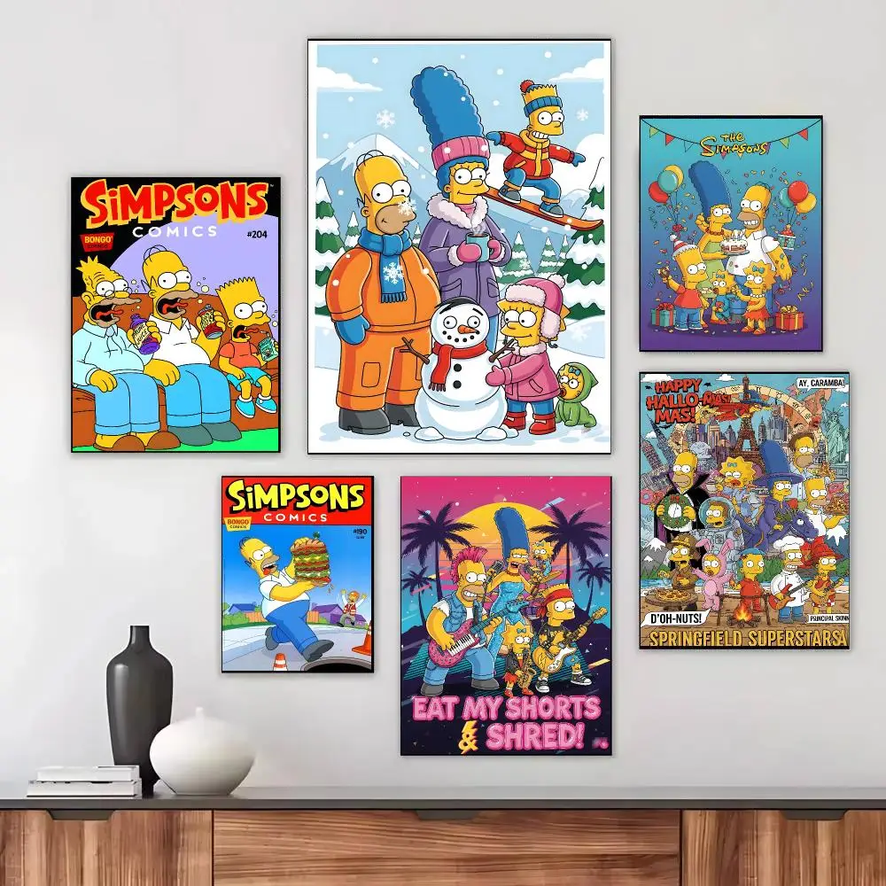 The Simpsons Animated Series Poster Modern Aesthetic Wall Art Print Minimalist Bedroom Living Room Home Decor Gift