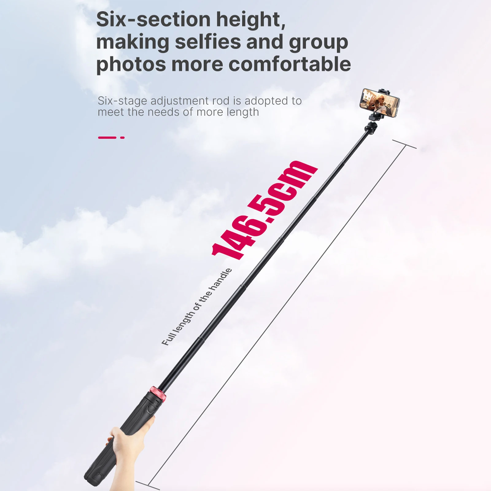 Mini Tripod Stand MT-44 Portable Selfie Stick Rotatable Ball Head QR Plate Phone Clip Payload 1.5kg for Smartphone Camera