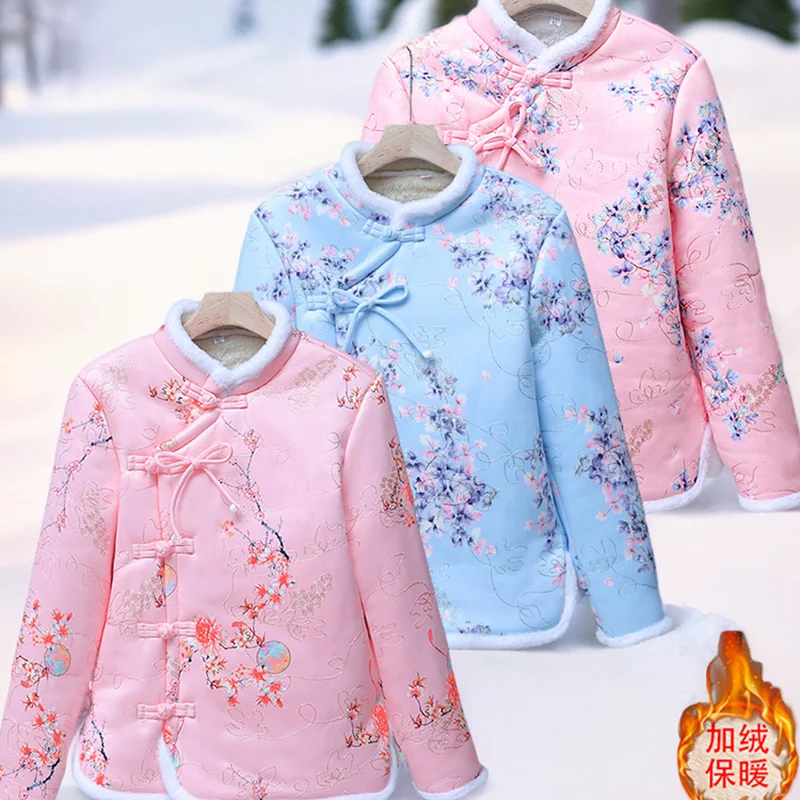 

Chinese Style Women's Printed Cotton-Padded Jacket Winter Plus Fleece Warm Padded Jacket Oversized Female Snow Parker Outerwear