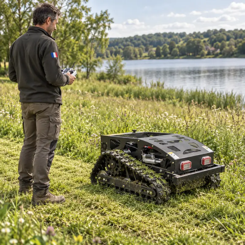 Field Ready Tracked Lawn Mower Customized for Reliable Remote Control Supports Farm and Garden Mowing As All Terrain Mower