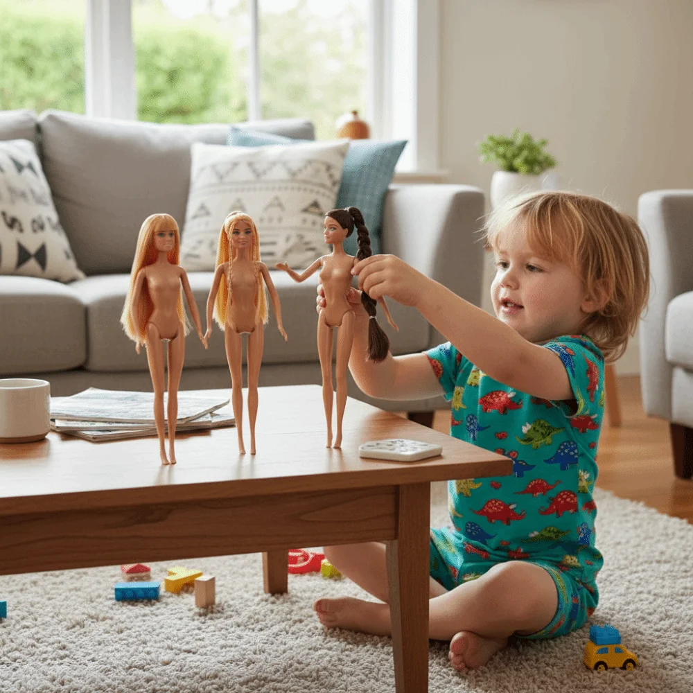 

Girls Princess Supermodel Nude Dark Skin Dress Up Action Figure Body Curly Hair 30cm DIY Dress Up Children Gift