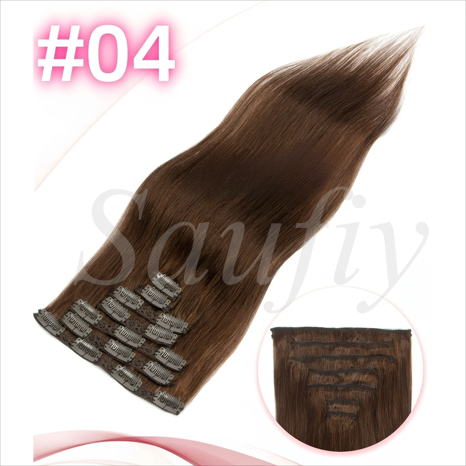 12-22inches Straight Clip in Hair Extensions Real Human Hair 7Pcs Per Set Clip in Hair Extensions Human Hair Extension Clip Ins for Women Natural Black Brown Blonde Clip In Human Hair Extensions