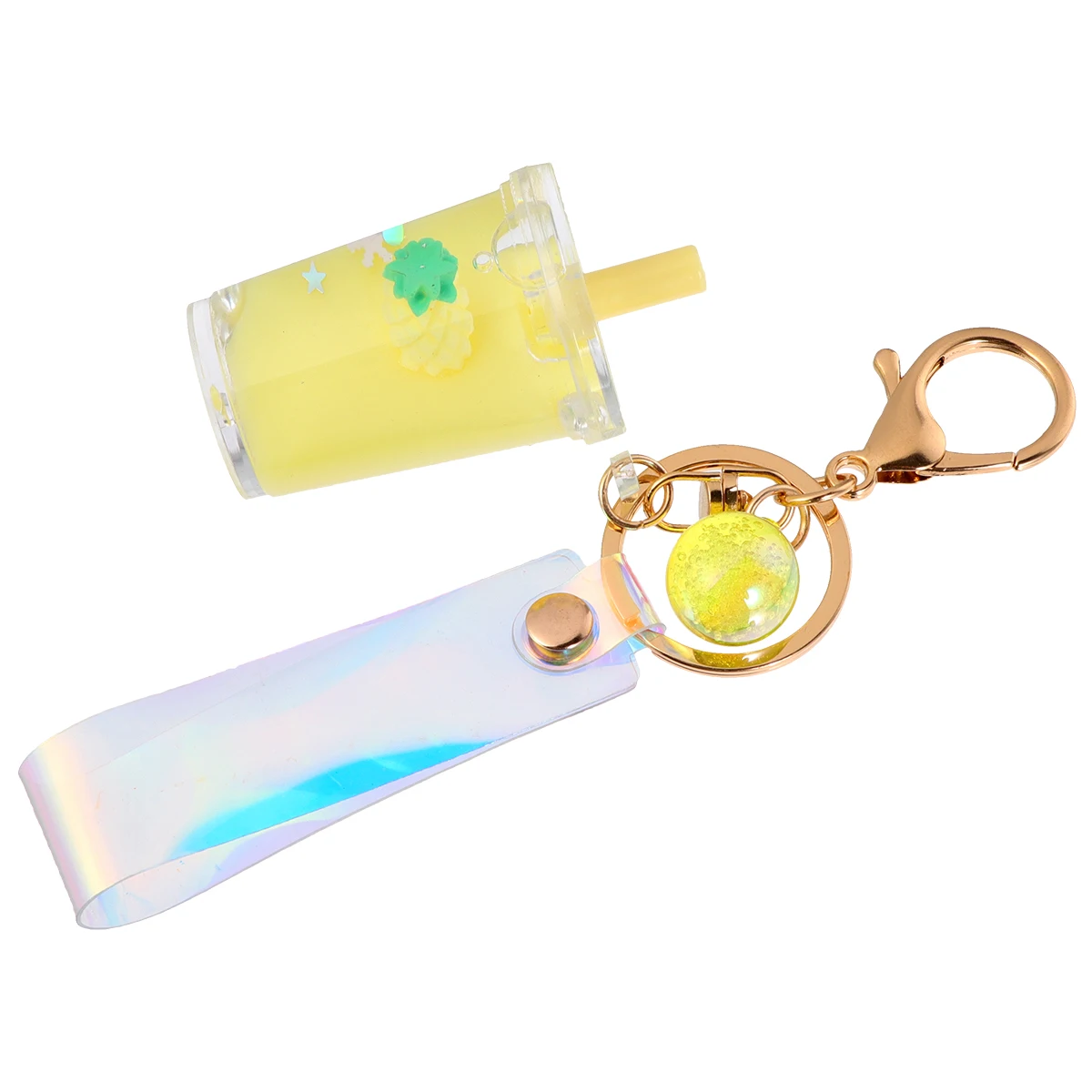 

Quicksand Fruit Keychain Key Ring Holder Phone Wrist Strap Bag Pendant Decorative Accessories for Kids Friends Gifts