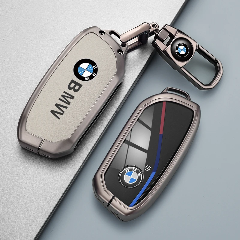 

NEW Metal Car Key Case Cover Shell Fob For BMW i7 X7 G07 LCI iX I20 X1 U11 7 Series G70 G09 XM U06 G81 M3 2023 Protector Keyless