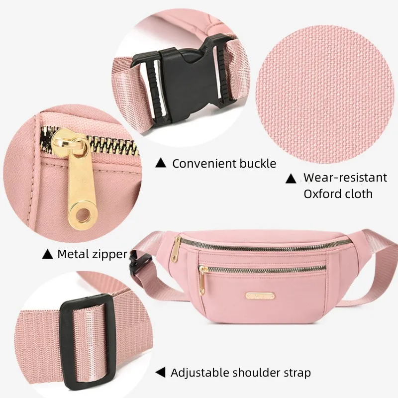 Waist Bag Zipper Chest Bag Sport Run Fanny Pack Crossbody Bag Phone Waist Pack for Women Simple Solid Color Chest Bags Phone Bag