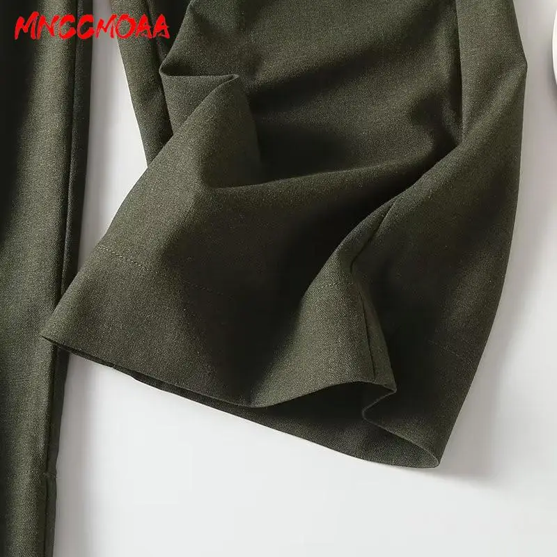 MNCCMOAA-Pantalones sueltos de pierna ancha con bolsillo para mujer, monocromáticos, pantalones casuales de cintura alta, moda femenina, Primavera, Otoño, 2024