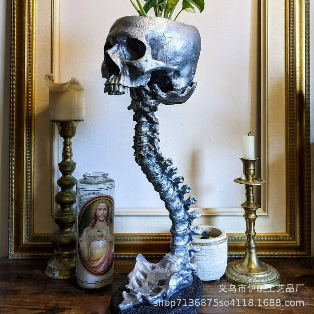 Skull Planter & Spine Stand Sets. Skull Planter & Spine Stand Sets Adornos Para Plantas En Macetas Flower Pots