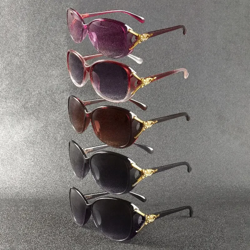 3 Stück modische übergroße Sonnenbrillen für Damen, PC-Sonnenbrillen mit großem Rahmen und Farbverlauf, Gafas de Sol Mujer – Detail 1