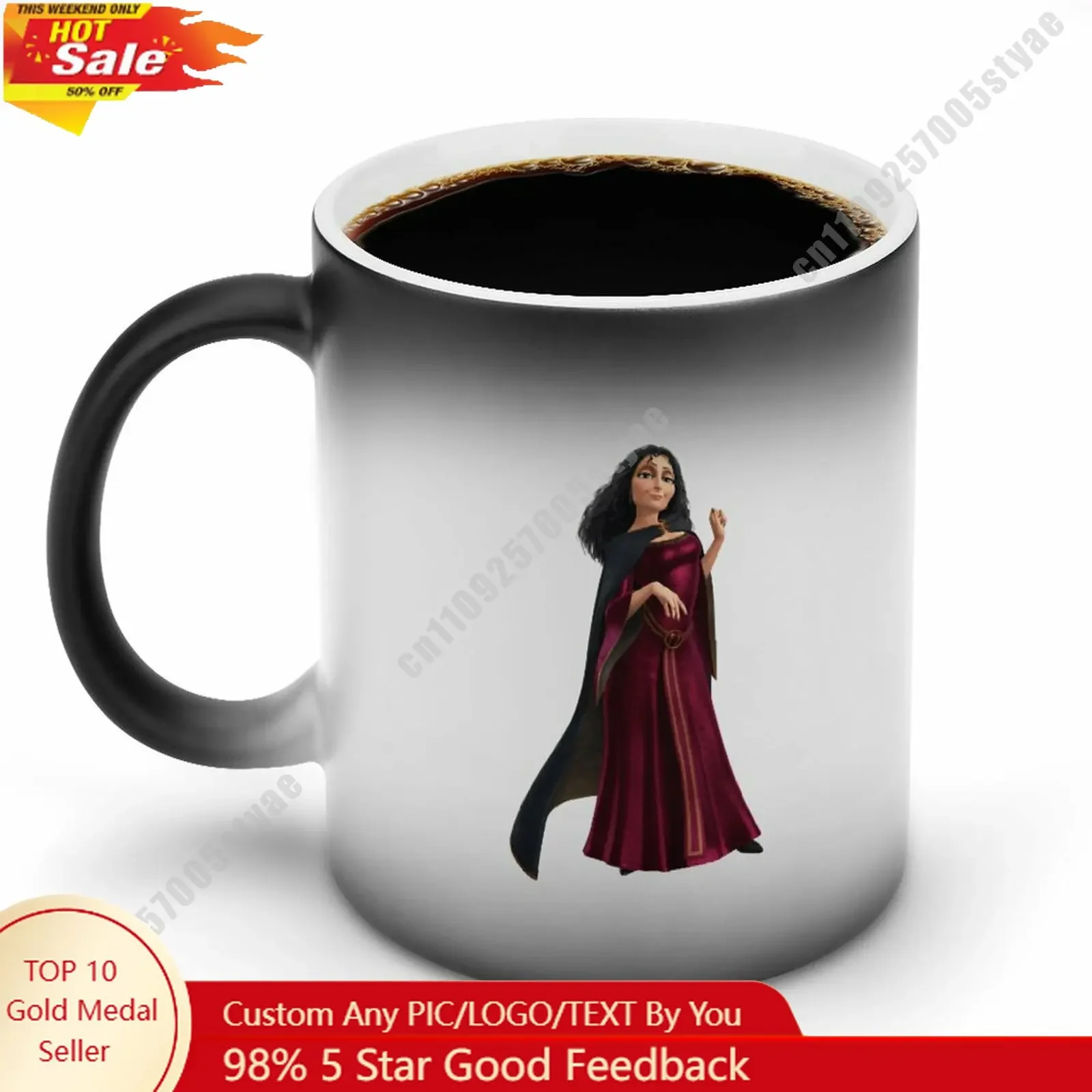 

Mother Gothel Color Changing Mug Disney Cartoon Custom Personalized Photo Printing DIY Coffee Cup Birthday Gift Ceramic Mug
