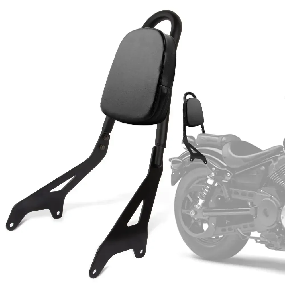 Motorcycle Backrest Sissy Bar Side Arms & Pad for YAMAHA Star XVS950 Bolt XV950 R-spec 2013-2022 (Black)