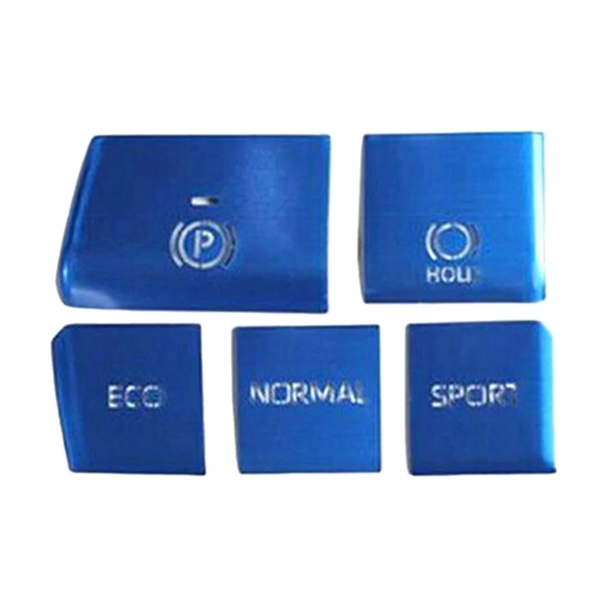 5PCS Blue Central Control Gear Button Sticker Multimedia Button Cover Trim for Toyota RAV4