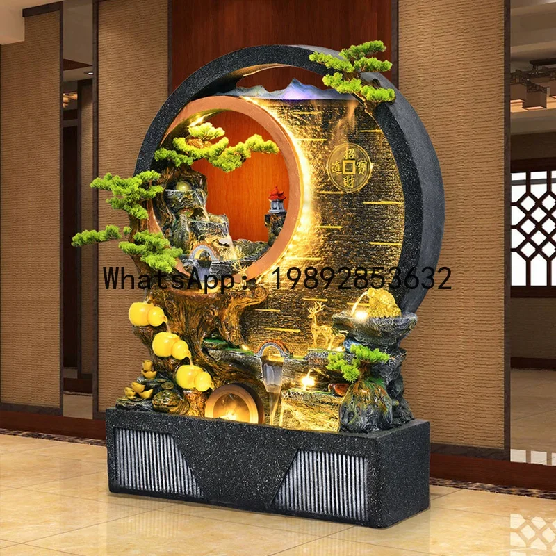 DSA Flowing Water Screen Partition Rockery Fountain Landscape Courtyard Outdoor Wealth-Attracting  Wheel Ornament
