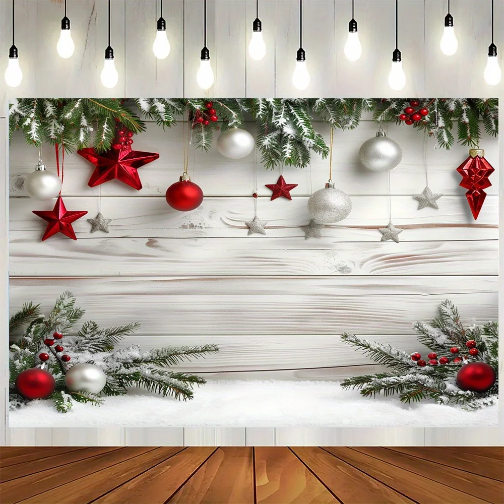 Christmas decoration background - Snowflake, star and planet design, polyester party banners for indoor and outdoor use