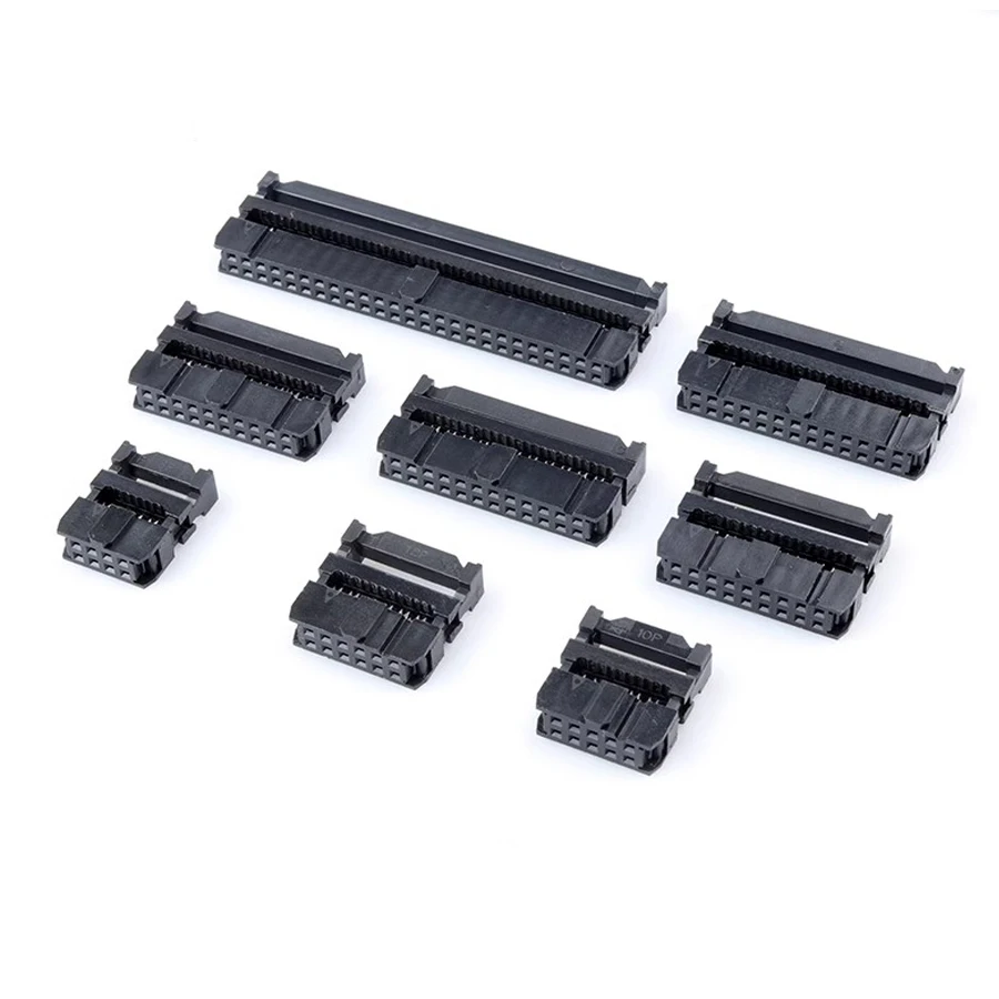 50Sets/Lot IDC Female Header Socket Connector Pitch 2.54mm FC-6P FC-8P FC-10P FC-14P FC-16P To FC-18P For Flat Ribbon Cable