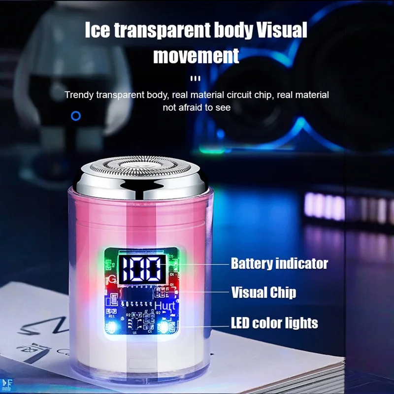 Cool shaver shaving tools Transparent visual movement portable Mini Electric electric shaver Car Razor Compact stylish Quiet