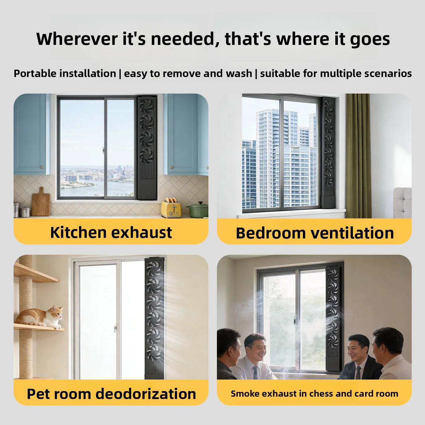

No installation of window exhaust fan No punching window exhaust fan Household no punching study ventilation fan Exhaust