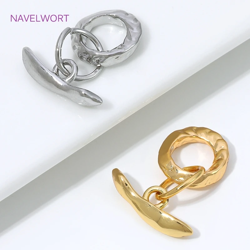 2/4/6 Stück 18K vergoldeter unregelmäßiger Knebelverschluss-Verbinder, Messing-OT-Verschluss für die Schmuckherstellung, DIY-Armbandherstellungsmaterial – Detail 29