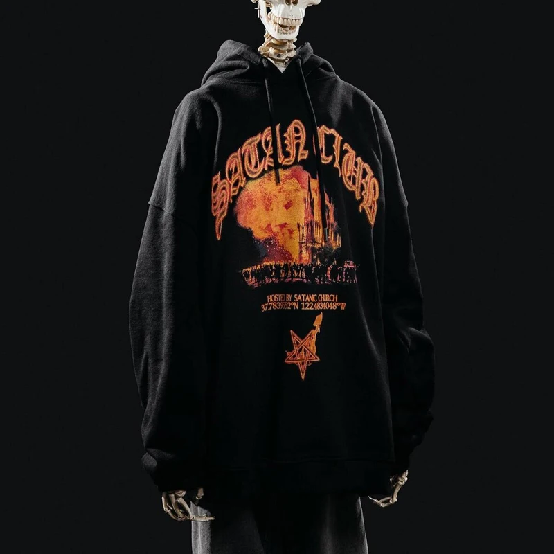 Oversized Satan Club Hoodie - Y2K Streetwear 4