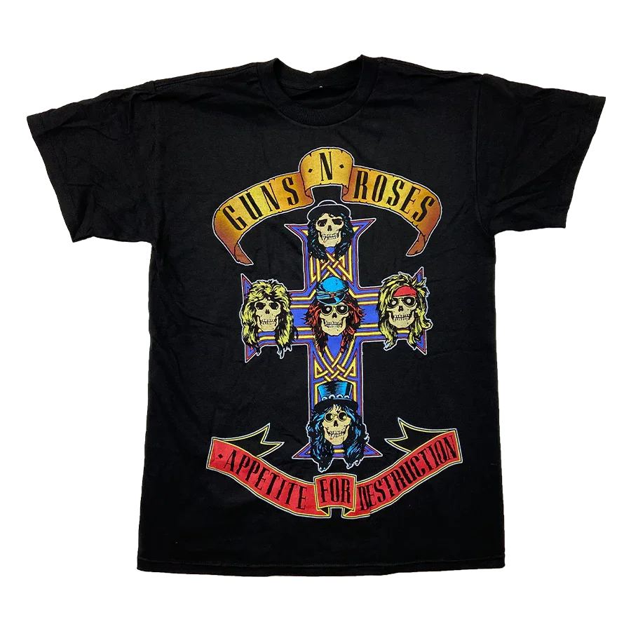 

Мужская футболка GUNS N ROSES APPETITE FOR DESTRUCTION, хлопковая футболка с короткими рукавами, ретро металлическая лента Y2k, футболка лучшего бренда, мужская одежда