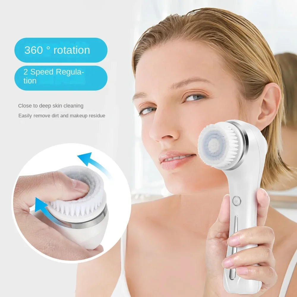 Sonic Vibration Massage EMS Silicone Cleansing Beauty Introducer Dual-purpose 5-in-1 Multi-function Electric Facial Brush