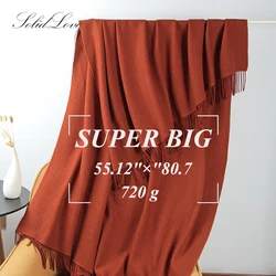 Wool Blanket Virgin wool shawl Fleece Knitted Throw Soft Wool Portable Warm Scarf Shawl Home Car  Cover Decor