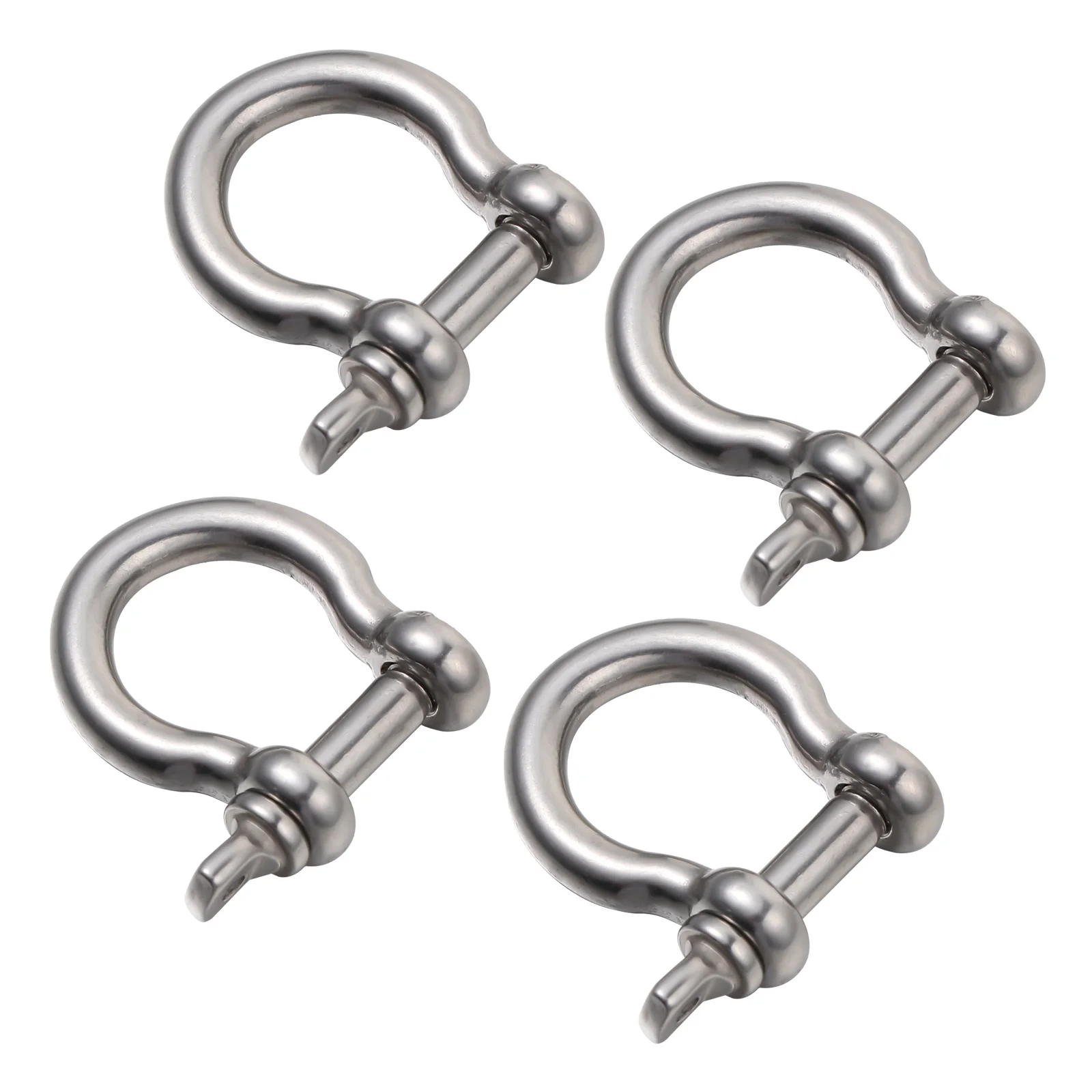 

4pcs Stainless Steel D-Shackle Horseshoe Shape Lifting Shackles For Towing Winching Vehicle Recovery Durable Metal Shackle D