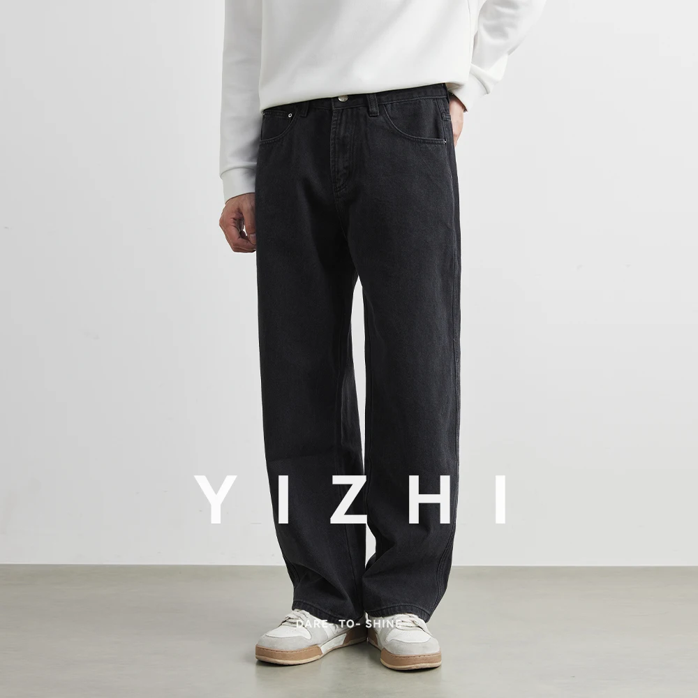 2025 New Autumn Jeans Men Black Casual Baggy Trousers Classic Straight Comfortable Wide Denim Trousers Male Brand Clothing