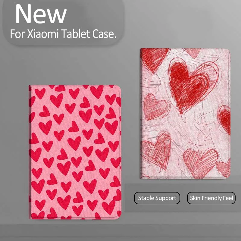 

Cartoon Red Heart Pattern Gift Tablet Case For Xiaomi Redmi Mini Pad SE K 2 4 5 6 7 8 2023 2025 11 8.8 11.2 10.1 Pro