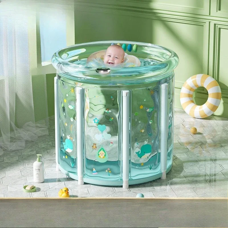 

Baby Swimming Bucket Household Baby Swimming Pool Foldable Newborn Children Bath Bucket Indoor Inflatable Pool