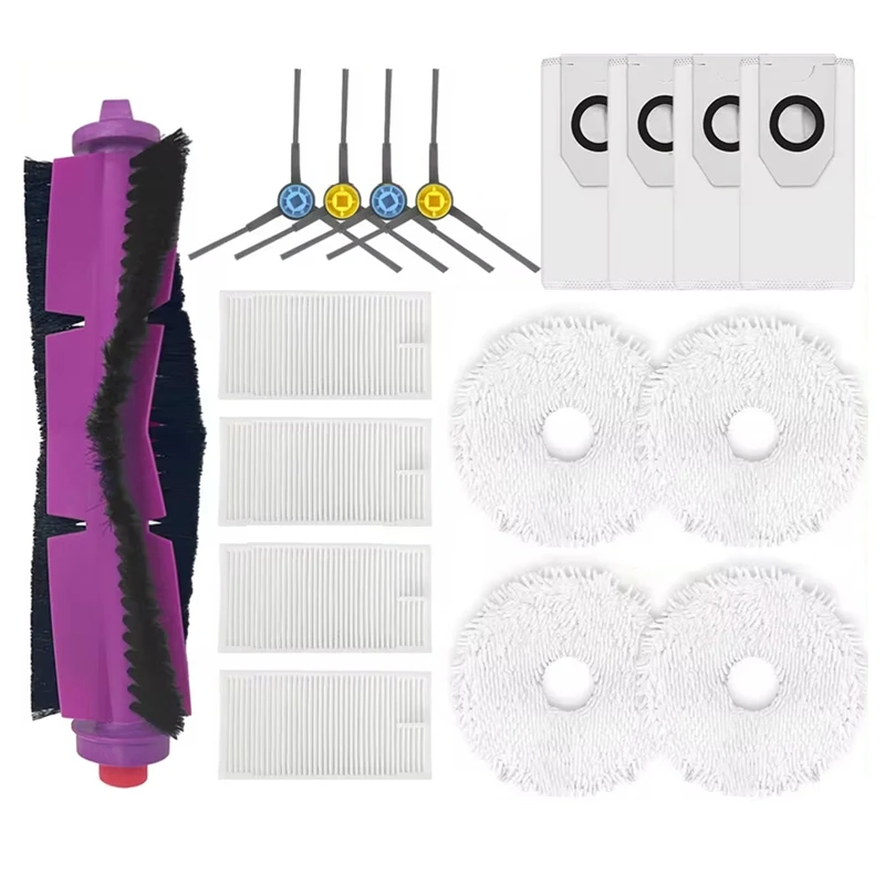 

A7THK-For Midea V12 / Eureka J12 Ultra Roller Side Brush Hepa Filter Mop Cloth Dust Bag Robot Vacuums Accessory Part