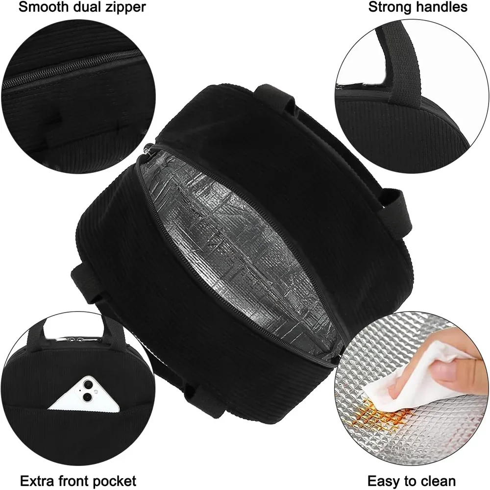 قابلة لإعادة الاستخدام الحرارية معزول بينتو حقيبة التطريز المحمولة سروال قصير حقيبة الغداء للطفل مثالية للذهاب إلى المدرسة/رحلات العمل السفر