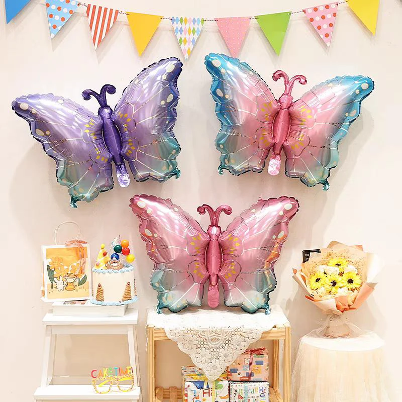 Colorful Large Butterfly Foil Balloons Birthday Party Children's Day Butterfly Theme Decoration Baby Shower Globos Kids Toy