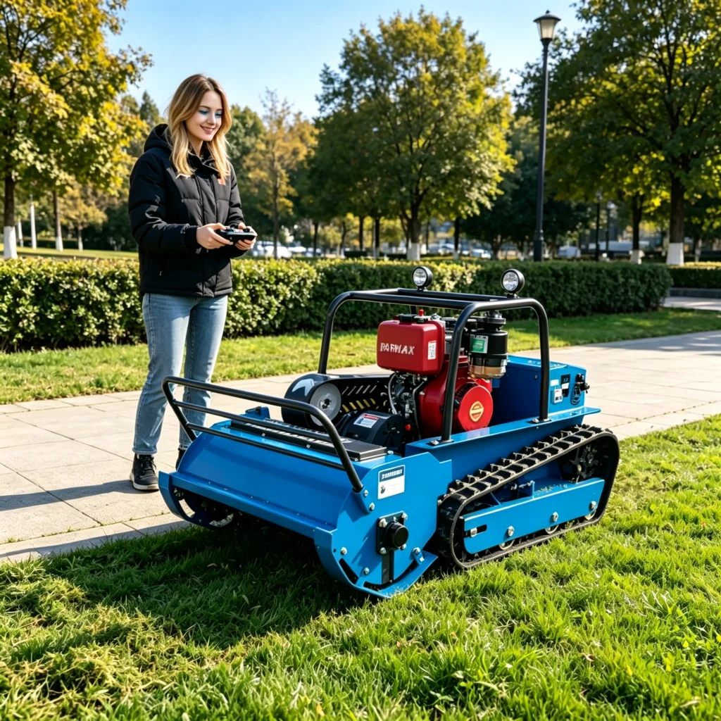 All-terrain Crawler Grass Cutter Remote Operated Lawn Mower Customized Blades For Complex Terrain Weed Removal